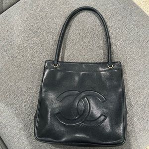 Chanel vintage BLUE caviar leather tote